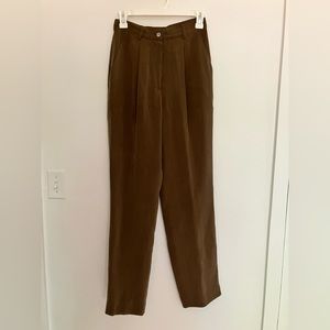 Pezzetti Vintage Brown Silk Trousers